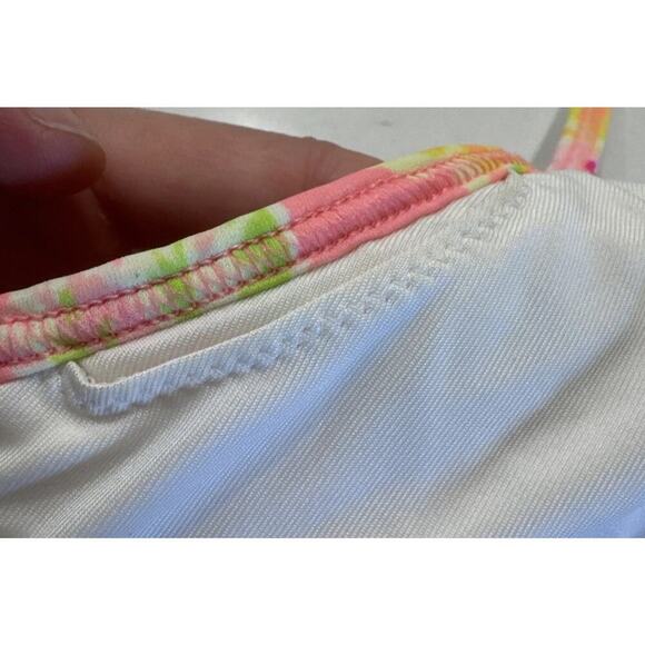 PINK Victoria’s Secret Floral Bikini Top Women’s Size Small Halter Neon Cut Out - Picture 7 of 7